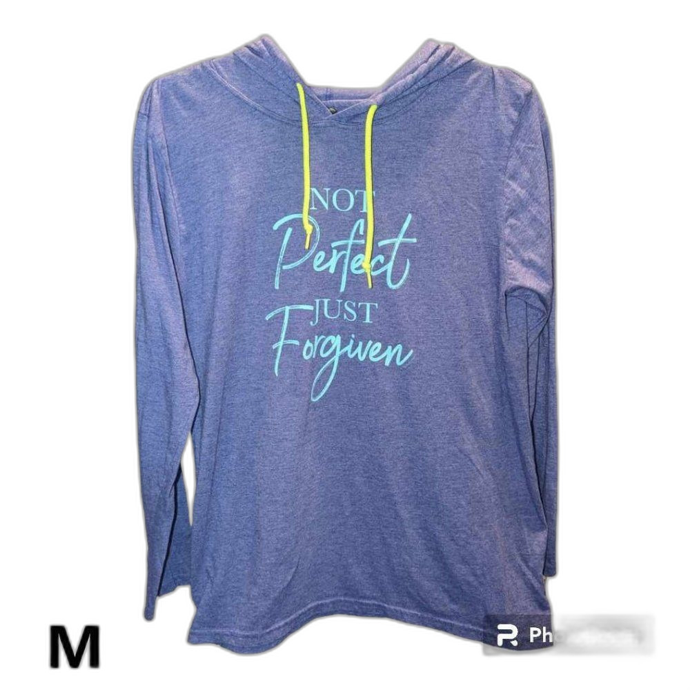 Medium Womens Purple Hooded Christian String Tie Shirt